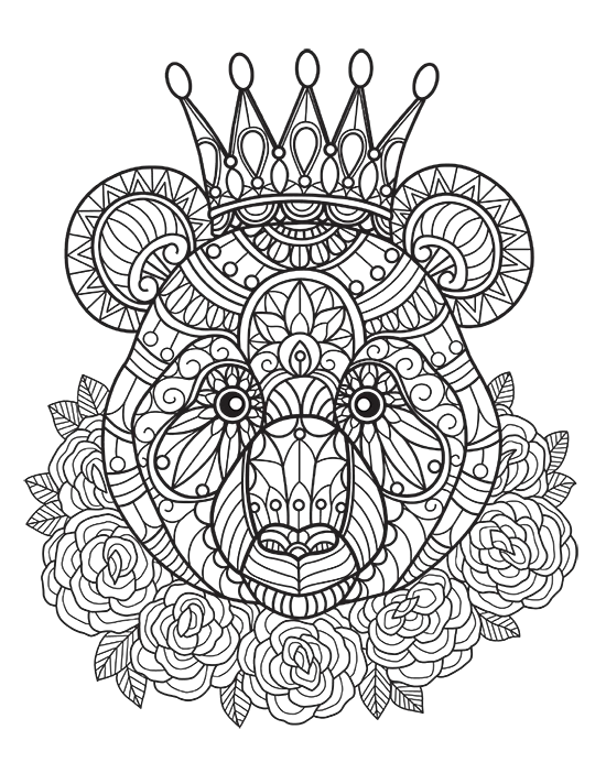 animal coloring page for adults