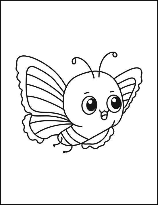 Add a cheerful touch to simple butterfly coloring sheets