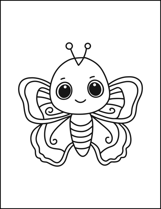 Fill in lovable butterfly designs for relaxing creativity