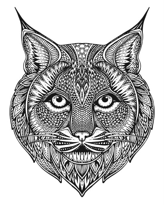Cat coloring page with charming designs