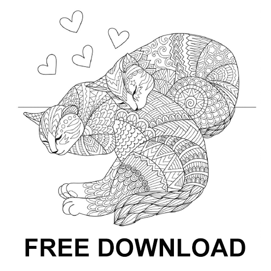 Cat coloring pages for adults free