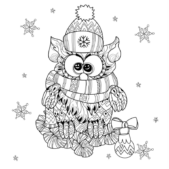 Print Christmas Adult Coloring Page
