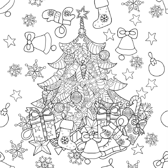 Print Christmas Adult Coloring Page