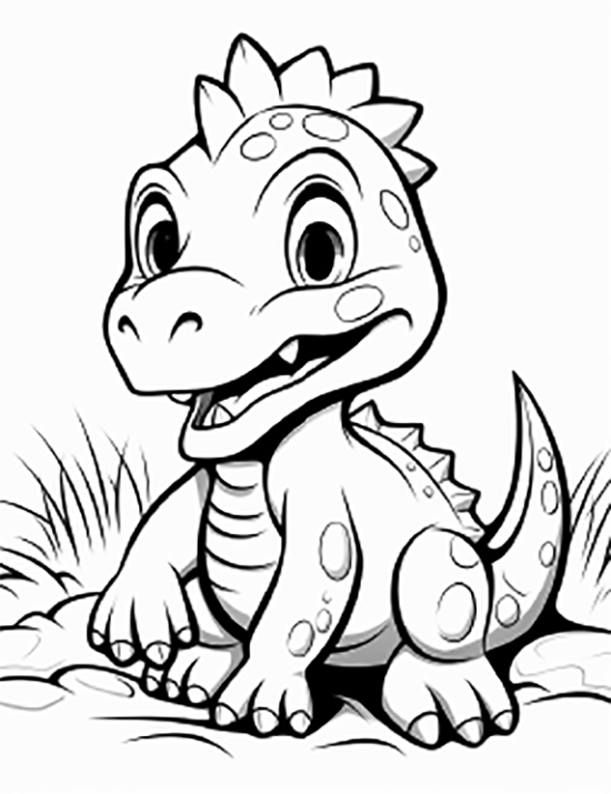 Cute smiling dinosaur
