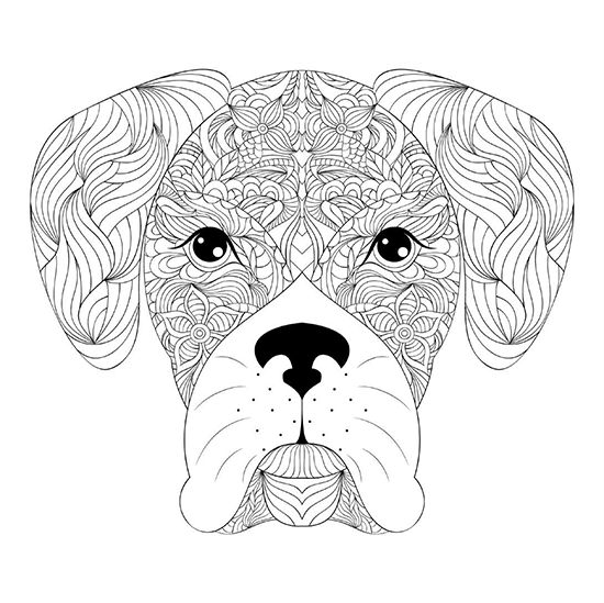 Dog coloring page with loyal companions