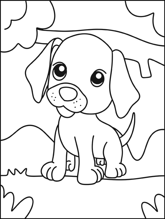 adorable dog warmth coloring page