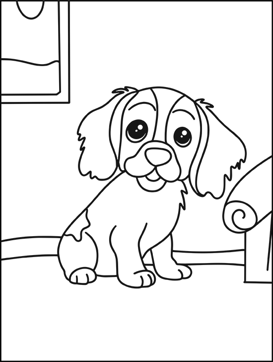 playful dog coloring page