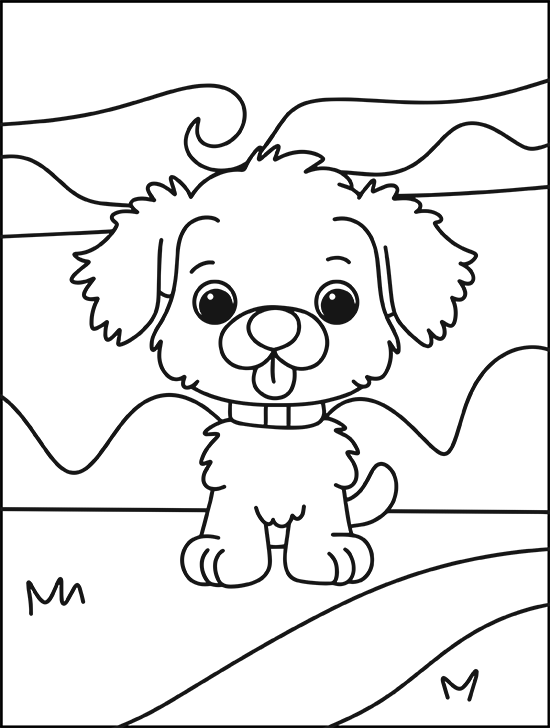 cozy dog coloring page