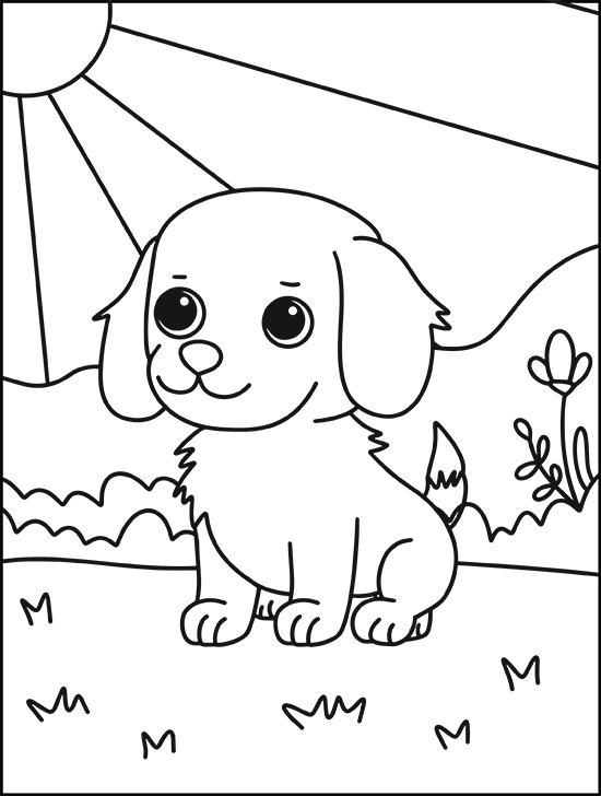 sweet puppy coloring page
