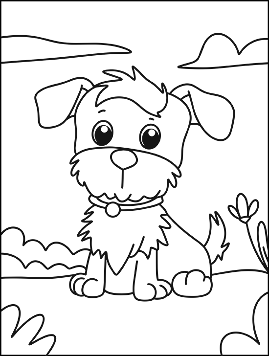 playful dog personality coloring page