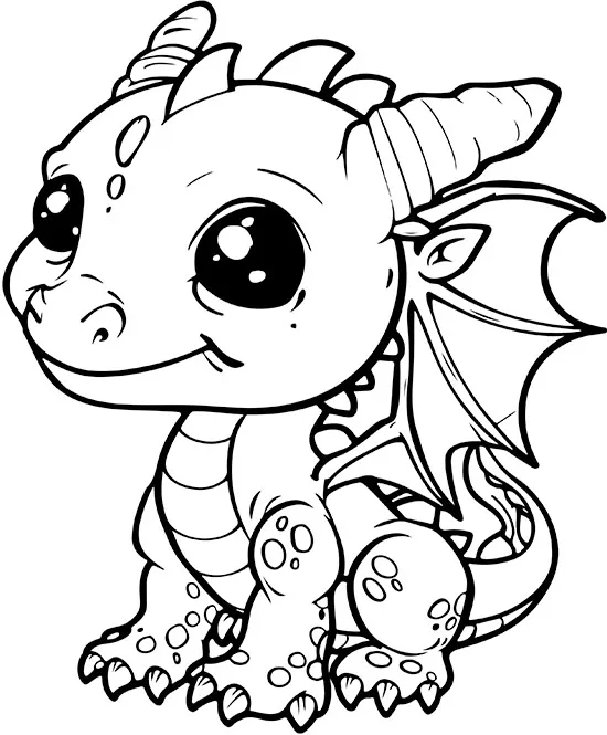 dragon coloring page for hours