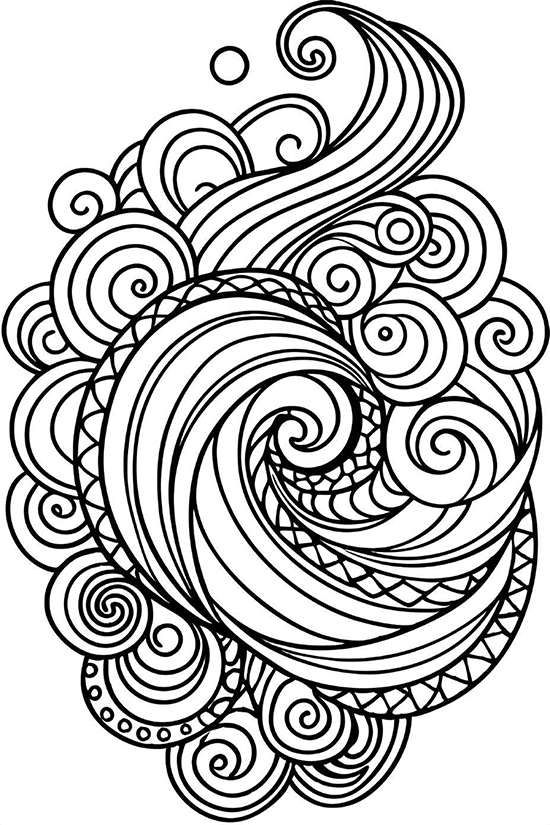 Easy calming and engaging coloring drawings