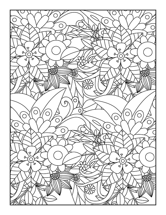 Mesmerizing floral artwork coloring page