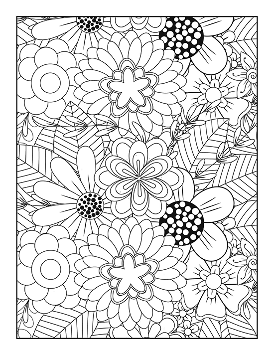 Botanical flower coloring page