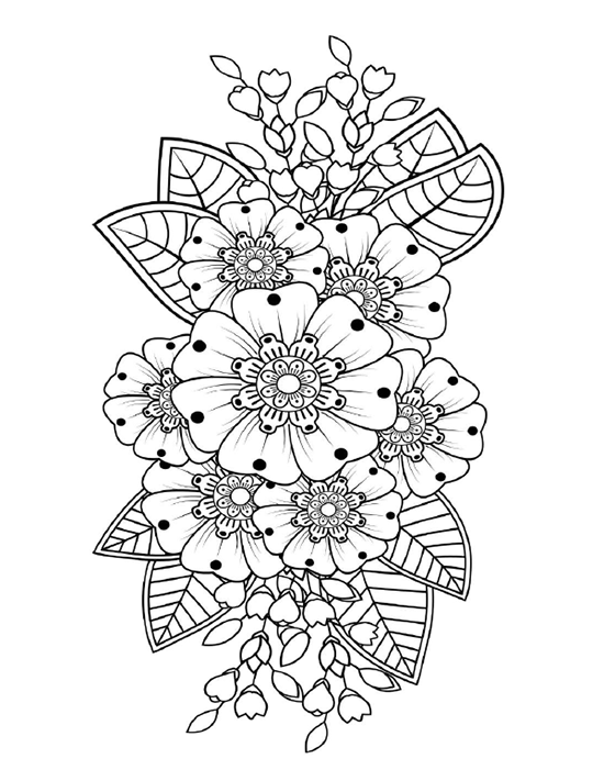 Flower coloring page for mom
