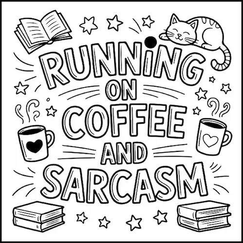 Bold and easy sarcastic quote coloring page for adults