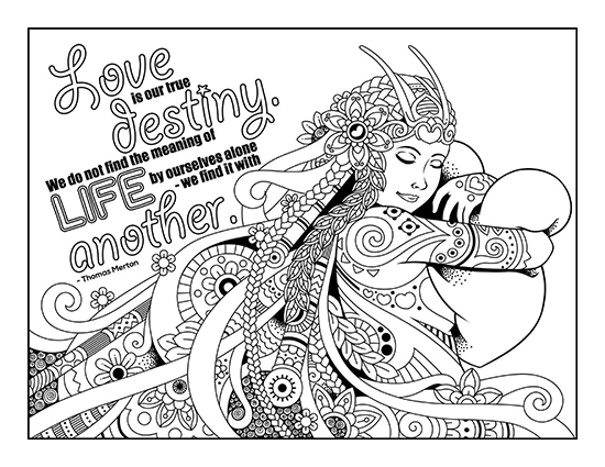 Quote coloring page for adults