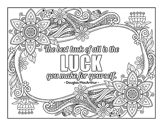 Quote coloring page for adults