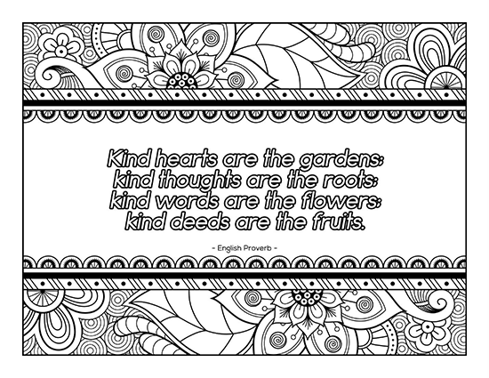 Quote coloring page for adults