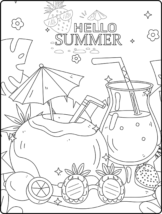 summer ice cream coloring page