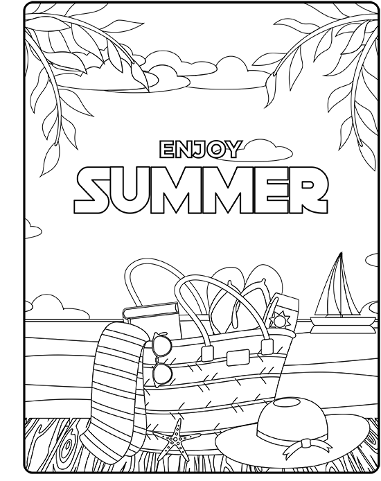 summer sunshine coloring page