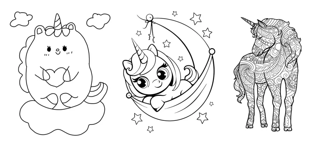 unicorn coloring pages for all ages