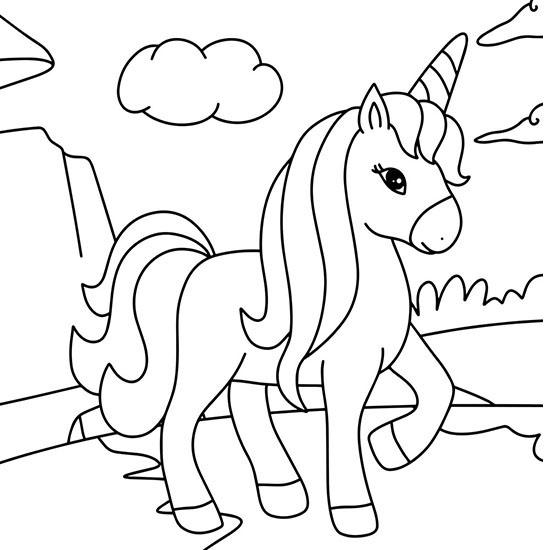 Beautiful Unicorn Coloring