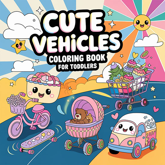 Cute Vehicle Coloring Vol 1