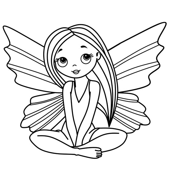 Fluttering Fairy Coloring