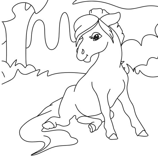 Playful Horse Coloring