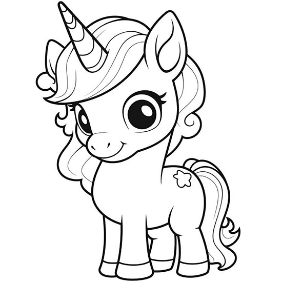 Pretty Unicorn Coloring Pages