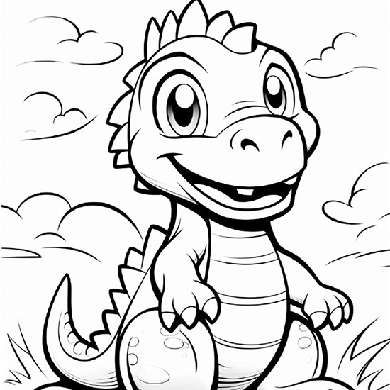 Smiling Dinosaurs Coloring for Kids