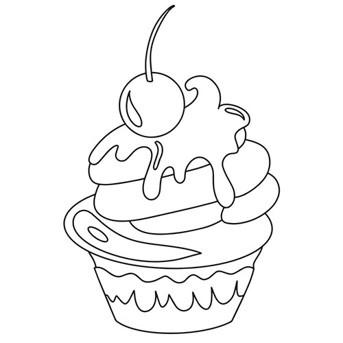 Yummy Cupcake Coloring