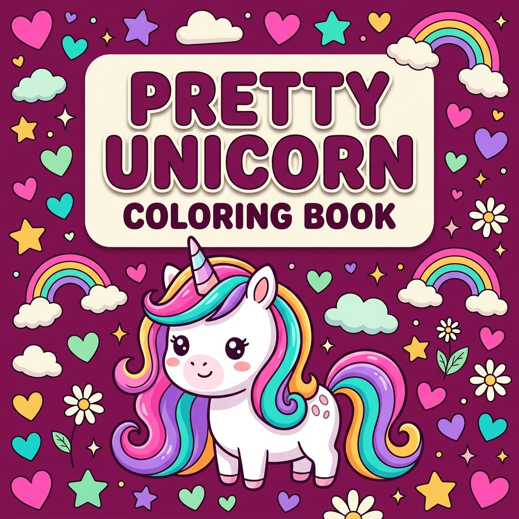Pretty Unicorn Coloring Pages