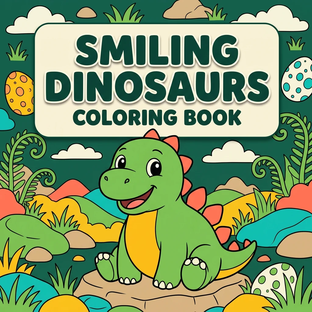 Smiling Dinosaurs Coloring for Kids