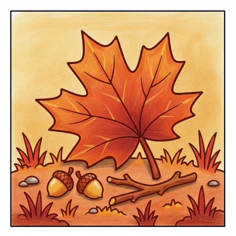 Bold and Easy Autumn Leaves Coloring Pages