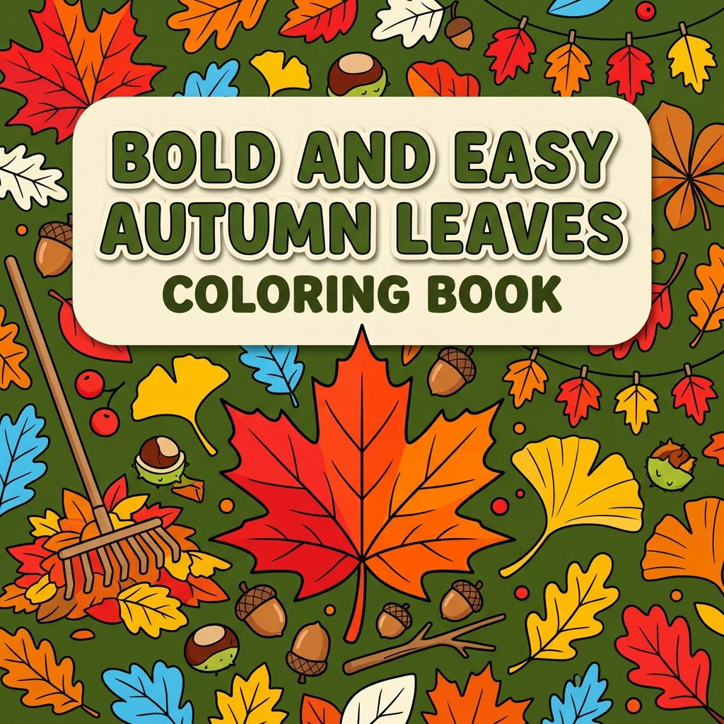 Bold and Easy Autumn Leaves Coloring Pages