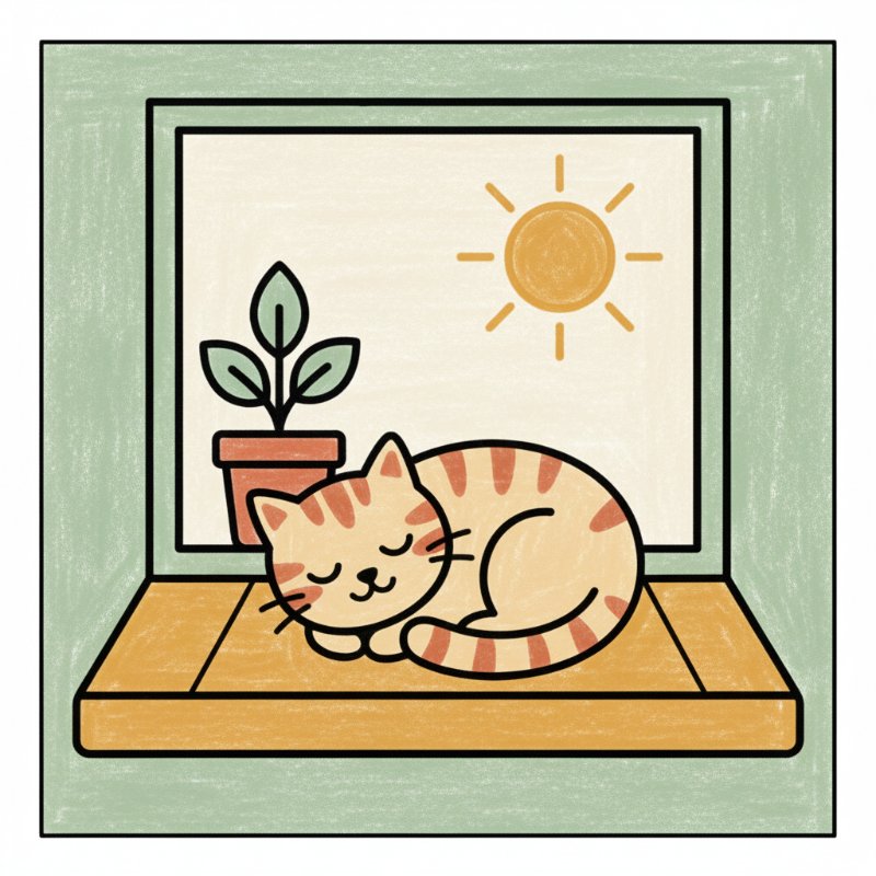 Bold and Easy Cat Coloring Pages