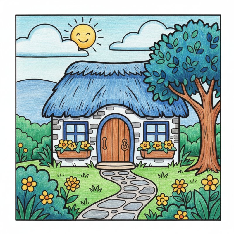 Bold and Easy Cottagecore Coloring Pages