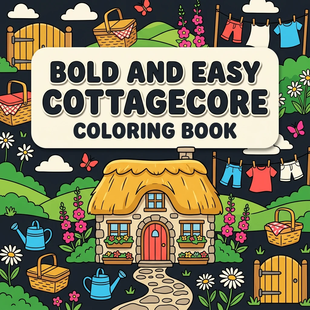 Bold and Easy Cottagecore Coloring Pages