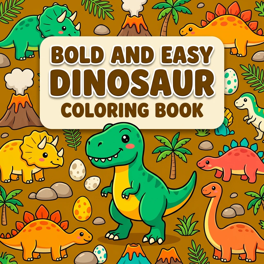 Bold and Easy Dinosaur Coloring Pages
