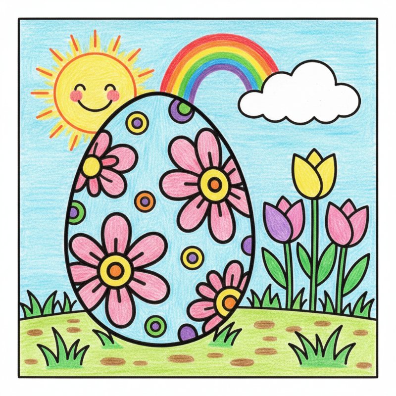 Bold and Easy Easter Egg Coloring Pages