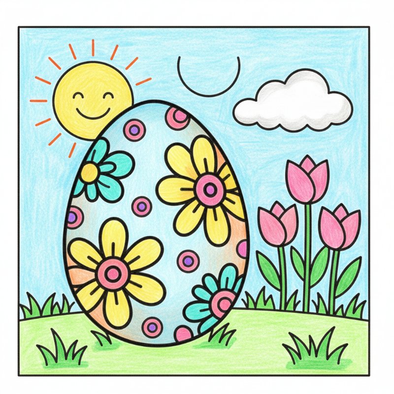 Bold and Easy Easter Egg Coloring Pages