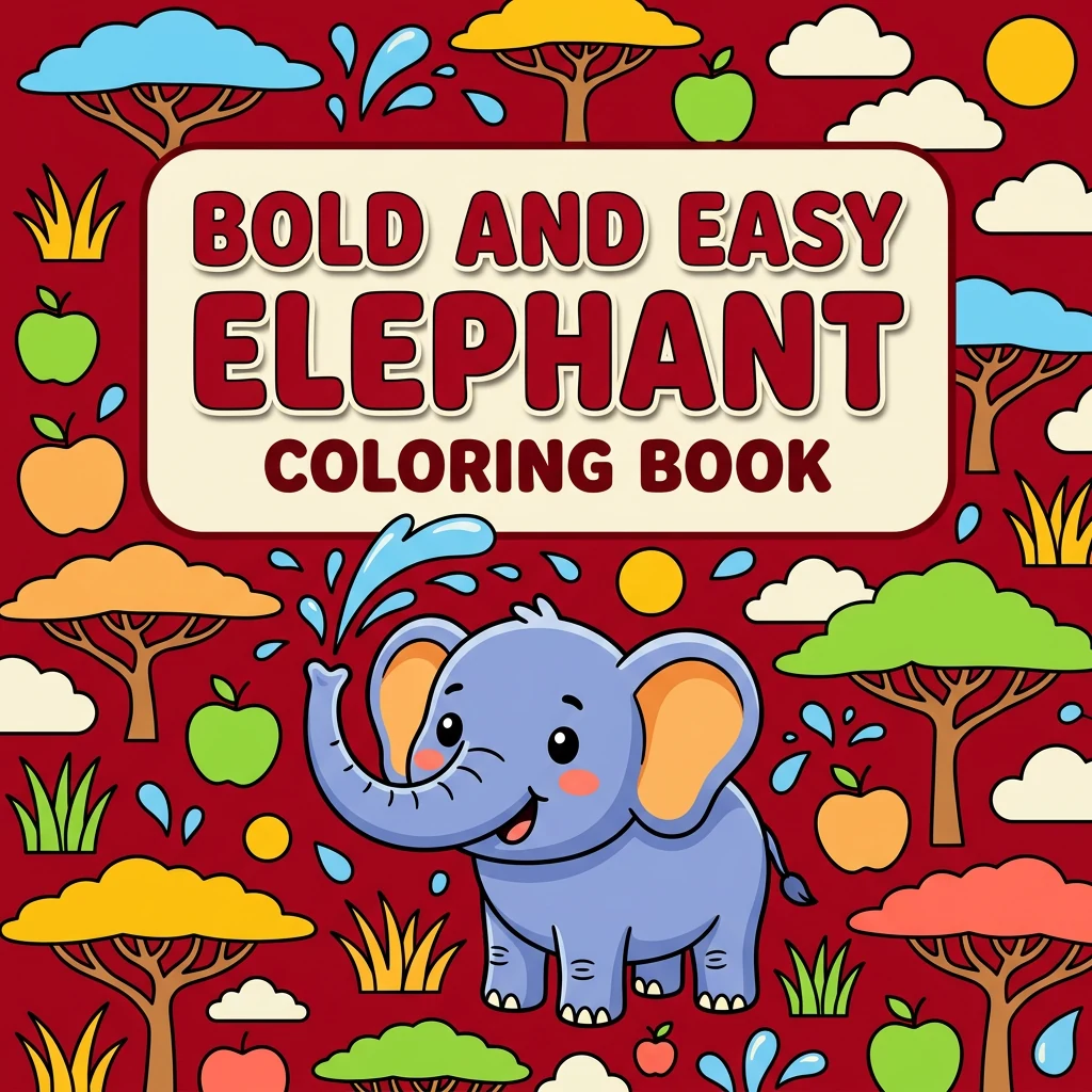 Bold and Easy Elephant Coloring Pages