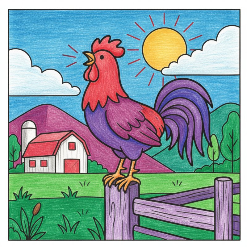 Bold and Easy Farm Animal Coloring Pages