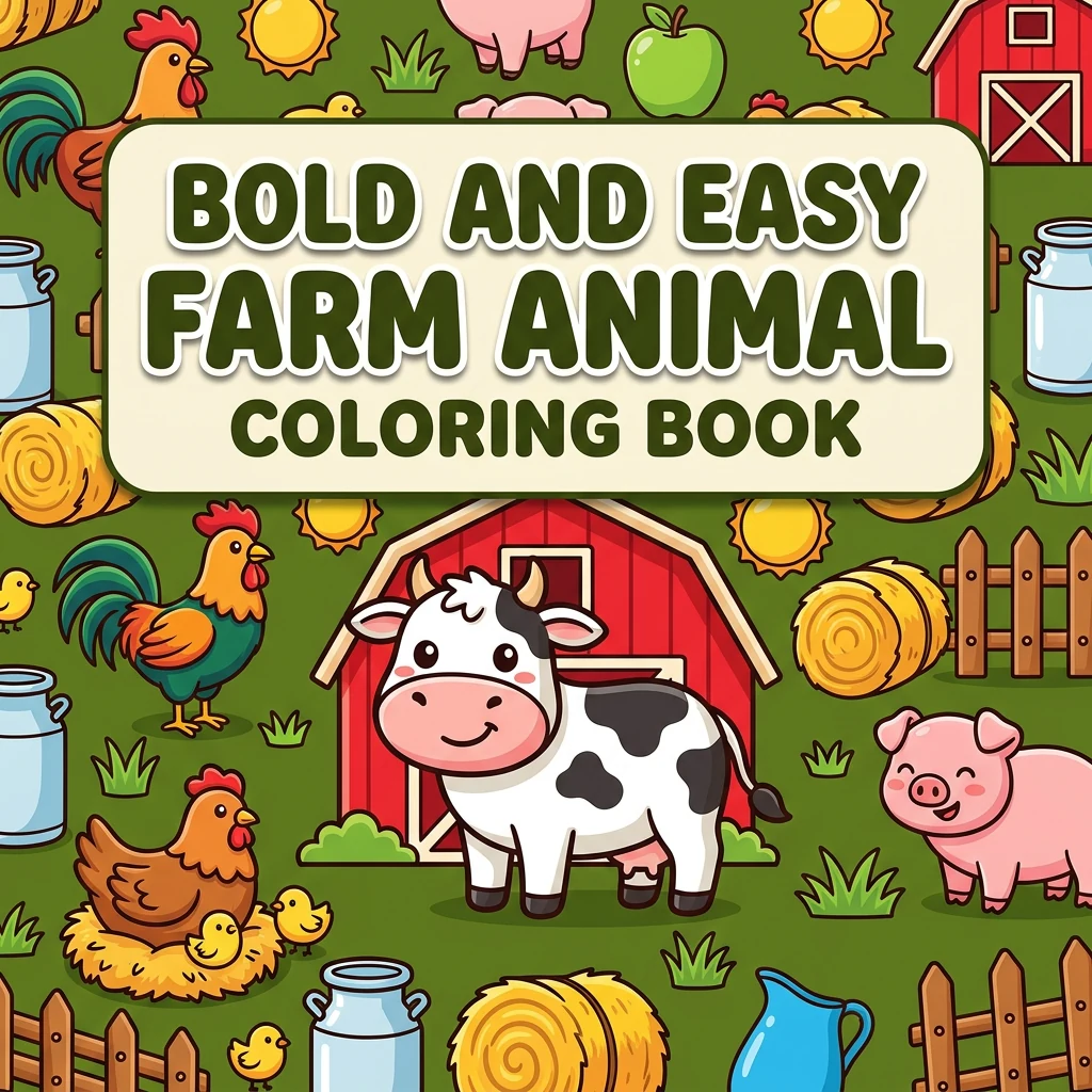 Bold and Easy Farm Animal Coloring Pages