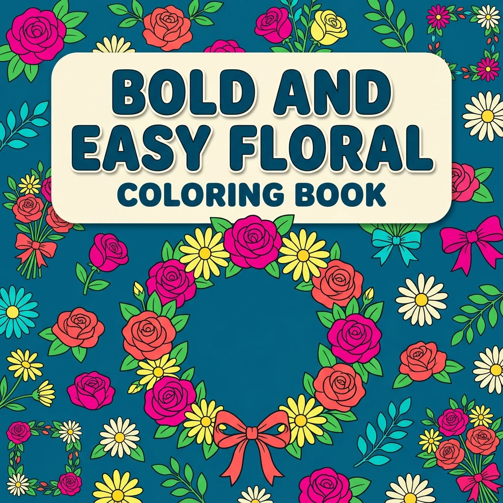 Bold and Easy Floral Coloring Pages