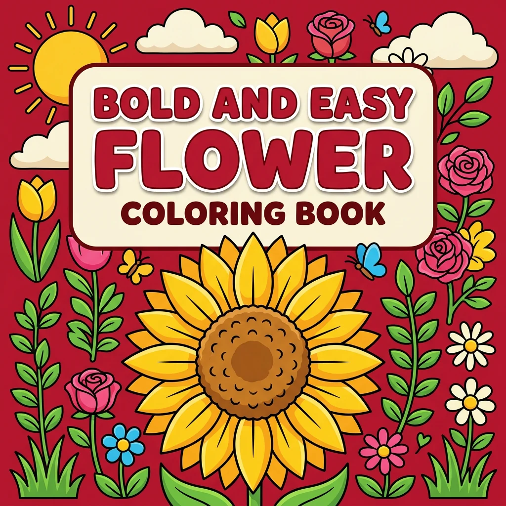 Bold and Easy Flower Coloring Pages