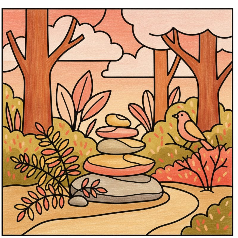 Bold and Easy Forest Coloring Pages