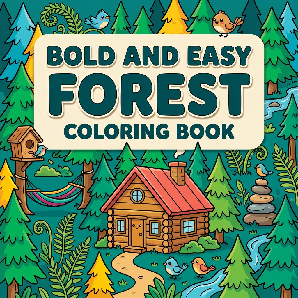 Bold and Easy Forest Coloring Pages